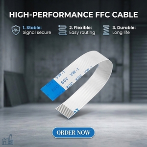 난연성 FFC 플렉시블 플랫 케이블 AWM20624 VW-1 인증 6코어 1.0mm 피치 120mm 전자 장비 배선용 - Product Image 1
