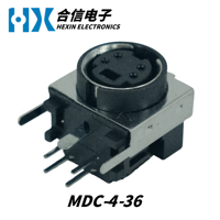 Connecteurs DIN en angle droit HX Factory Direct MDC-4-36 Série MDC, base mini DIN femelle, coque en fer, prise pour clavier