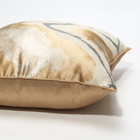 Vente chaude luxe Style coussin carré rayé or motif Jacquard hôtel canapé décoration de la maison moderne Jacquard jeter oreiller