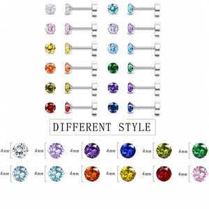 Stud <b>Earrings</b> Round Zircon 0.8*6*45MM Claw Setting Ceramic Ear Post Gift Jewelry - Product Image 2