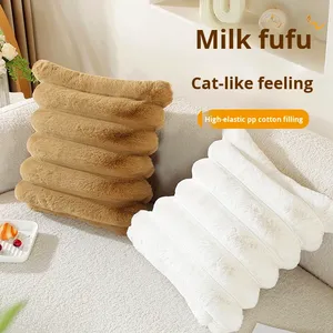 Almohada de Felpa Suave como el Pelo de Gato para Invierno, Respaldo de Sofá Estilo Toscana, Ambiente Acogedor, Lavable a Máquina, Almohada de Cabecera para Cama - Product Image 1