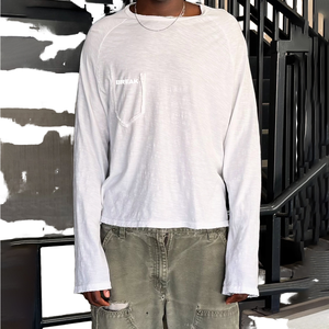 เสื้อยืดแขนยาวสไตล์วินเทจผ้าคอตตอน 100% หลายสี ทรงโอเวอร์ไซส์  แบบสตรีทแวร์สั่งทำพิเศษ  ผ้าวาฟเฟิลถัก 260 กรัม สำหรับผู้ชาย สไตล์ลำลองสุดหรู - Product Image 1