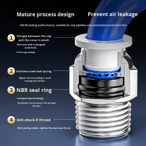 Connettore Rapido Bianco PC8-02 Filettato Dritto per Tubo dell'Aria <span class=keywords><strong>PL</strong></span> Gomito 6-01 10-03 2 4 Vie Raccordo Pneumatico in Plastica per Attuatore - Product Image 2