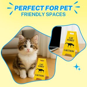 2025 gato vómito señal de precaución gato vómito signo perro señal de advertencia decoración 3D impreso divertido gato perro vómito advertencia decoración mejor - Product Image 4