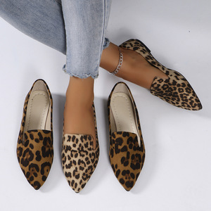 Nouvelles chaussures décontractées pour femme adulte, imprimé léopard, baskets confortables en toile, à bout fermé, design plat en PVC, mocassins à enfiler - Product Image 4