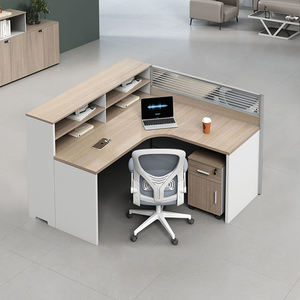 Bàn làm việc văn phòng bằng gỗ hiện đại thương mại có thể mở rộng mô-đun hình chữ L nhân viên Máy Trạm cho nội thất văn phòng - Product Image 1