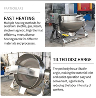 Chaudière de cuisson industrielle à double enveloppe en acier inoxydable 200L, prix usine