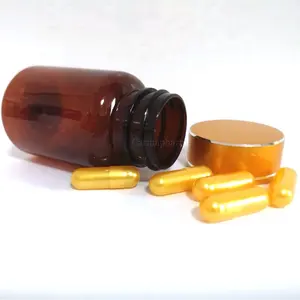 Gold PET Plastic Bottle Pharma Grade Plastic Capsule Bottle Bottle Capsule Gold