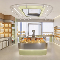 Open central toast Island vitrine réfrigérée pour gâteau en verre usine personnalisée one stop service