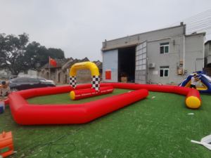 Haojile piste de course de voiture tamponneuse commerciale de plein air personnalisée piste de voiture de course gonflable Go Kart pour entreprise de <span class=keywords><strong>location</strong></span> - Product Image 2