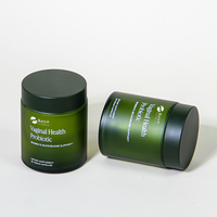 100ml 150ml 250ml 500ml vert rond large bouche bouteilles de soins de santé en verre pot cosmétique pour supplément Capsules vitamine pilule