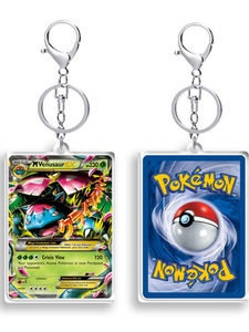 Porte-clés en PVC à succès, anime Super Bulbasaur, monstre floral, <span class=keywords><strong>pixie</strong></span>, carte mignonne, double face, pendentif pour sac d'école, cadeau créatif DIY - Product Image 5