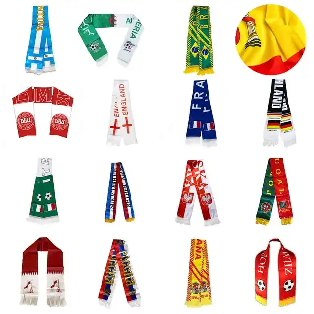 Free Sample Chuangdong Factory Custom Printing Scarf Polyester Custom Design And Size Football Scarf