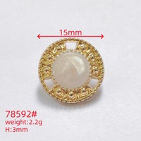 Boutons à tige en alliage de zinc perlé JQR 78592 durables de 12 mm, décorés de strass dorés/argentés polis, pour costumes et jeans de luxe pour hommes