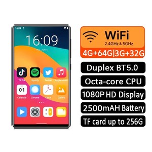 Reproductor MP4 Portátil con WiFi, Bluetooth, Android, Pantalla Táctil de 5 Pulgadas, Reproductor Multimedia de Bolsillo Multifunción con Altavoz Integrado, Libro Electrónico, Radio FM y Música - Product Image 2