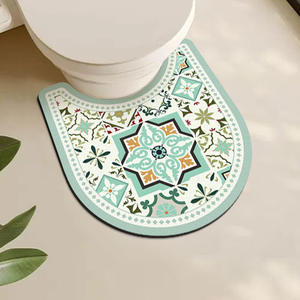 Tapis de bain ovale en patchwork, terre de diatomées, antidérapant, pour usage domestique - Product Image 4