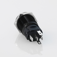 Langir 16mm 12V LED Bouton-poussoir en métal Symbole de tableau de bord personnalisé Interrupteur de course de voiture à verrouillage automatique 3A Max.