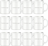 Vente en gros d'usine RTS Langxun B077 Tasses à café en porcelaine blanches de 11 oz pour sublimation, logo personnalisé, couleur personnalisée, anti-fuite, sans BPA