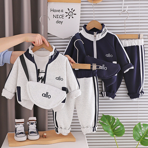 Ensemble décontracté automne-hiver pour bébé garçon 2026 – <span class=keywords><strong>Chemise</strong></span> en coton brodée à fermeture éclair - Product Image 1
