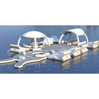 Équipement de divertissement aquatique d'été Plateforme de loisirs aquatiques gonflable Dock Île flottante gonflable avec tente