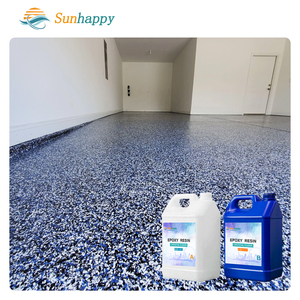 <b>Crystal</b> Clear Resin Epoxy Floor Paint Epoxy Self Leveling Floor Paint Mica Flakes Odorless Epoxy Floor <b>Coating</b> - Product Image 1