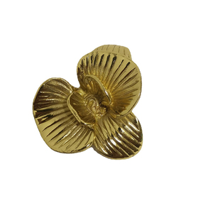 Factory Brass Orchid Cabinet <strong>Knobs</strong> Handles Furniture Decorative Hardware Kitchen Drawer Wardrobe <strong>Door</strong> Pulls - Product Image 2