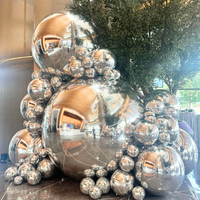 Boule miroir gonflable couleur argent, réutilisable, grande bulle, ballons brillants