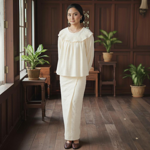 ชุดเซดดอนดอน รายา 2025 ชุดมุสลิมเรียบง่ายเป็นมิตรกับสิ่งแวดล้อม ชุดแม็กซี่บาจู คูรุง ขายส่งจากโรงงานเคดาห์ ปักลายเรขาคณิต ผ้าเครปซีไม่ต้องรีด - Product Image 4