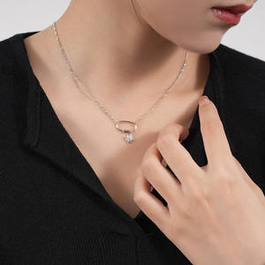 Collier étoile à huit Awn en zircon de luxe léger en argent sterling niche féminine collier court de mode ins européen et américain - Product Image 3