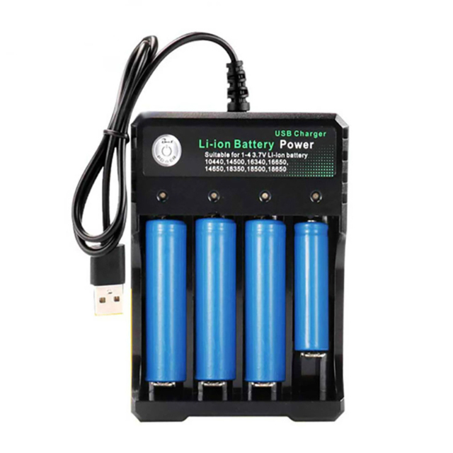 18650 Battery Charger Black 1 2 4 Slots AC 110V 220V Dual for 18650 Charging 3.7V Rechargeable Lithium Battery Charger