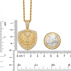 Ciondolo Scudo Vichingo <span class=keywords><strong>Fenice</strong></span> in <span class=keywords><strong>Argento</strong></span> Sterling S925 con Moissanite Hip Hop, Iced Out, Diamanti VVS1, Supera il Test del Diamante, per Uomo, Regalo per Feste - Product Image 5
