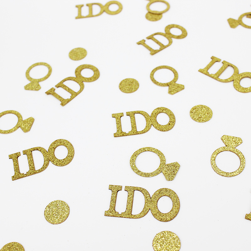 100CT блестящие золотые и серебряные буквы I Do, конфетти и бриллиантовое кольцо, бумажные Конфетти Для девичника, помолвки, вечеринки, декор стола