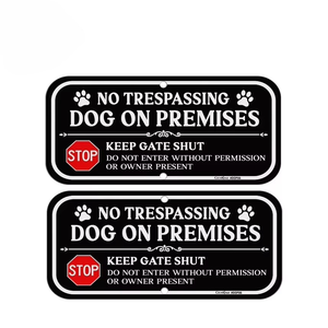 12นิ้ว x 6นิ้ว<span class=keywords><strong>ป้าย</strong></span>จราจรอลูมิเนียมในร่ม/กลางแจ้งจางทนกันน้ำห้ามสุนัขเข้ารั้วกั้น-สามารถ - Product Image 1