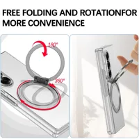 Casing Ponsel Magnetik Putar 360 Derajat untuk Samsung Galaxy Z Fold 8 Ultra 7 6 5 4 3 Transparan Anti Benturan Mendukung Pengisian Daya Nirkabel