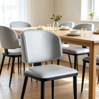Chaise de salle à manger ergonomique en cuir PU imperméable et résistant aux taches, durable et écologique pour la maison, le salon et la cuisine