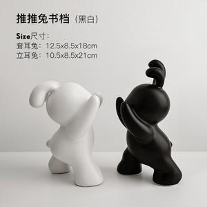 Ornements d'étagère en céramique de <span class=keywords><strong>lapin</strong></span> Design Art déco armoires à vin salon dessus de table supports à livres décorations pour la maison cadeaux mignons - Product Image 5