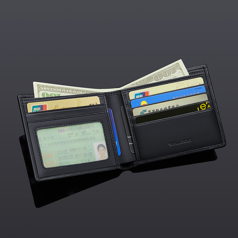 Лидер продаж на Amazon, мужской кожаный двухскладной тонкий черный кожаный кошелек