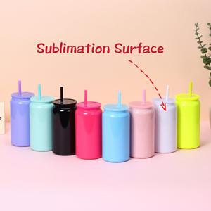 Promotion Gift 16oz Stainless Steel Vacuum Coffee Cup Insulated Tumbler Mason Cup <b>with</b> Custom Color <b>Straw</b> Lid for Smoothie Beer - Product Image 6
