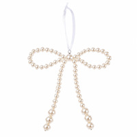 Pendentif en forme de flocon de neige avec nœud en perles fait main, décoration de Noël pour l'arbre, décoration festive pour la maison, mini décoration suspendue pour créer une ambiance festive