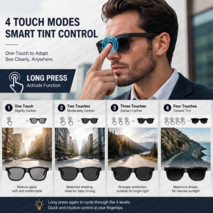 Nuevas Gafas Inteligentes con Audio Electrocrómico de 4 Niveles para Negocios, Traducción en Más de 164 Idiomas, Música, Chatgpt, Gafas de Sol Impermeables para Hombre - Product Image 6