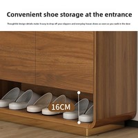 Meuble de rangement pour chaussures en bois moderne, durable et écologique, autoportant, gain de place, portable, 4 étagères, montage facile