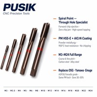 Taraud de machine à pointe spirale CNC en acier inoxydable GB DIN371 HSSE-PM en acier allié M35 M42 Cobalt, revêtement nano TiCN, alternative YG-1 OSG