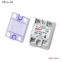 Régulateur de tension à semi-conducteurs AOYI SSR-75VA, relais 75A VR 500KΩ, contrôle 24-380VAC monophasé pour armoire de commande de chauffage