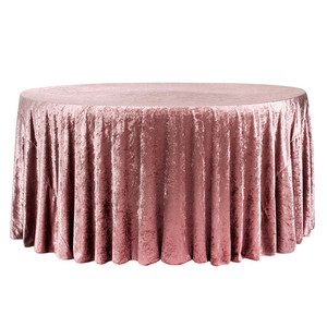Elegante <span class=keywords><strong>Tovaglia</strong></span> in Velluto <span class=keywords><strong>Verde</strong></span> Scuro e Rosso Vino, Tinta Unita Rotonda 100% Poliestere per Matrimoni, Hotel e Uso Domestico - Product Image 1