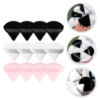 Marque privée Beauté Doux Grand Flocage Cosmétique Bouffées De Poudre Ensemble Lâche Réglage Triangle Velours Bouffées De Poudre Bouffées De Maquillage