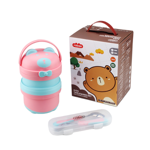 <span class=keywords><strong>MAIMAI</strong></span> - Juego de Tazón y Cuchara Infantil de Acero Inoxidable 304, Aislado, Antiderrames, de Dos Niveles, con Diseño de Ciervo y Tapa de Plástico - Product Image 1