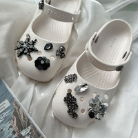 Clips de chaussures en alliage avec strass et cristaux pour la décoration de charms, accessoires de mode estivale