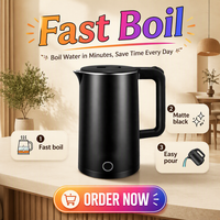 Bouilloire électrique automatique portable en acier inoxydable sans fil 2L 1500W la plus vendue avec base rotative à 360 degrés pour usage domestique