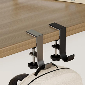 No-drill space aluminum <b>desk</b> hooks, student dormitory backpack racks, heavy-duty <b>desk</b> storage racks - Product Image 4