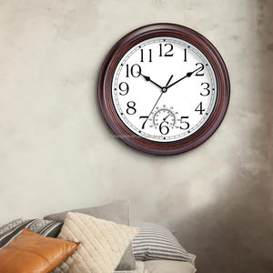 <span class=keywords><strong>Reloj</strong></span> <span class=keywords><strong>de</strong></span> Pared con Termómetro, Relojes <span class=keywords><strong>de</strong></span> Pared Vintage Silenciosos que Funcionan con Batería, <span class=keywords><strong>Reloj</strong></span> Retro sin Tictac Decorativo para Sala <span class=keywords><strong>de</strong></span> Estar - Product Image 6